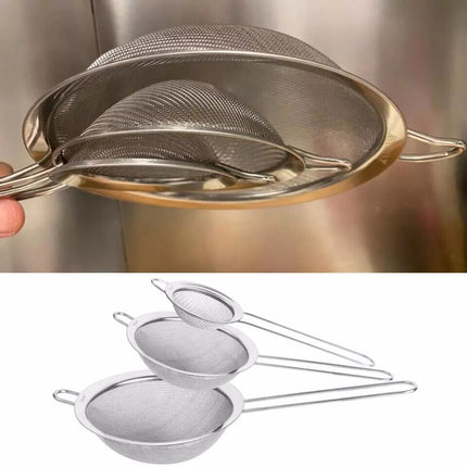 Stainless Steel Wire Mesh Oil Flour Colander Sifter Sieve