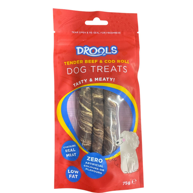 Tender Beef & Cod Roll' Dog Treats 75g