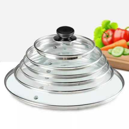 Transparent Glass Cover Kitchen Cookware Lids for Saucepans Frying Pans 14-34