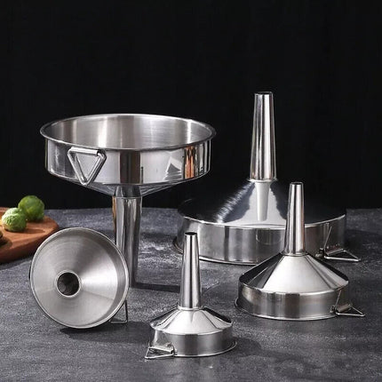 Variety Size Durable Funnel Stainless Steel Pouring Funnels Kitchen Petrol Fuel