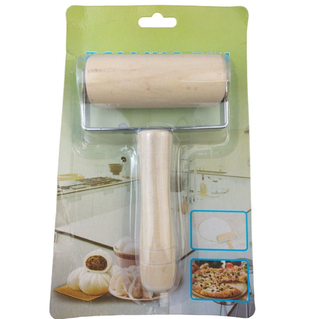 WOODEN T SHAPED DOUGH ROLLER ROLLING PIN BAKING KITCHEN TOOL PIZZA PASTRY