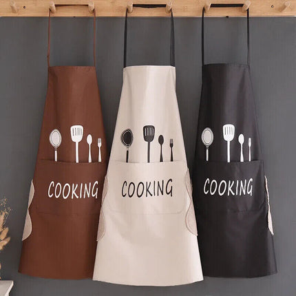 Waterproof Oil Proof PVC Apron With Pocket Butcher Chefs Kitchen Cook BBQ Unisex
