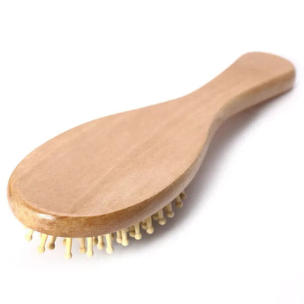 Wooden Bamboo Hair Vent Brush Keratin Care Spa Massager Comb Black
