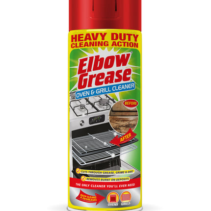 Elbow Grease Oven Cleaner for Domestic Ovens and BBQ - 500 ML Bottle - Bags, Gloves & Hob Scraper - Complete Oven cleaning kit with Elbow Grease All Purpose Degreaser 1L